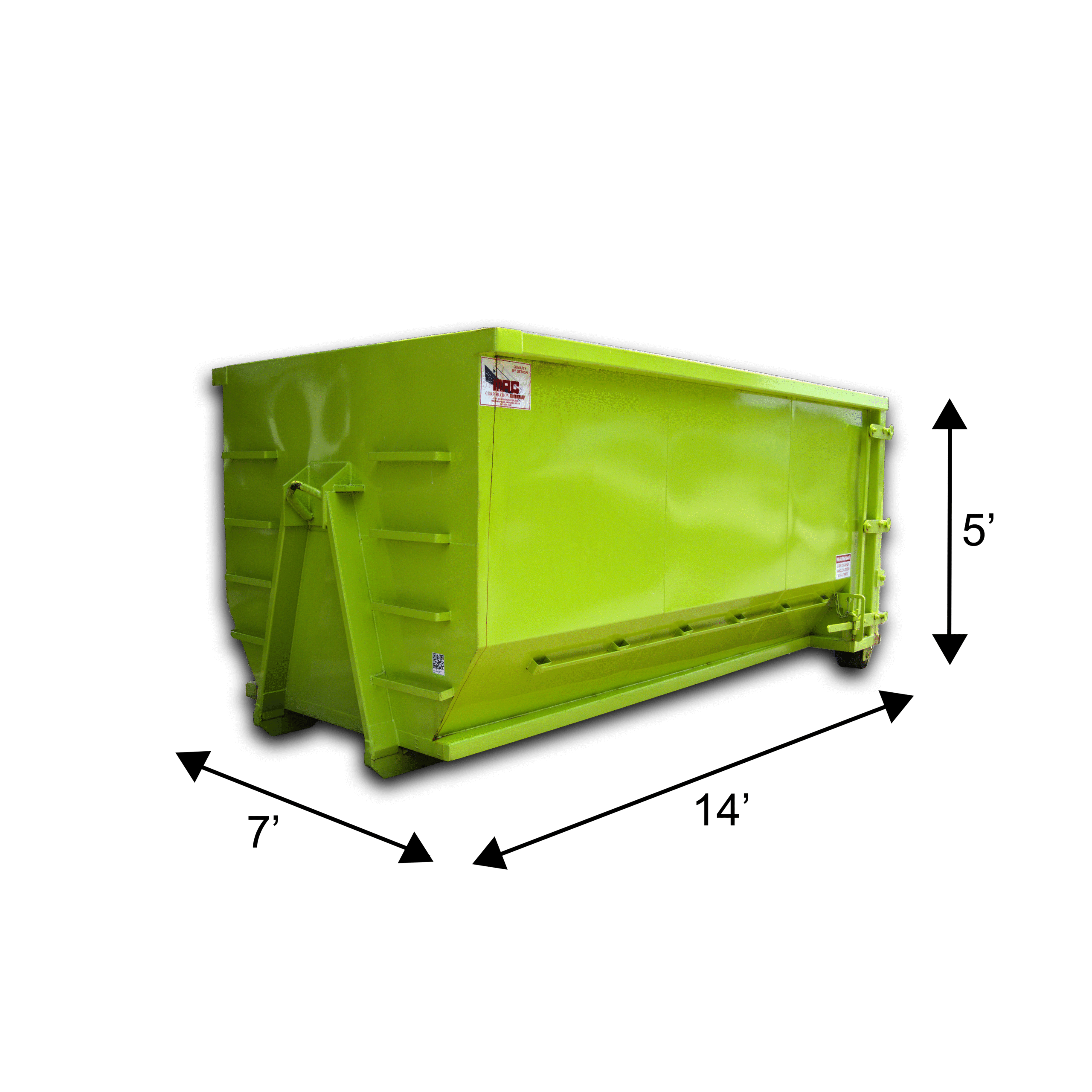 15 yard dumpster dimensions